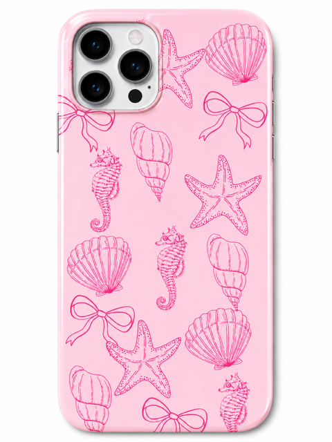 Pink Coastal Seashell Pattern Magsafe Phone Case 3D Sublimation