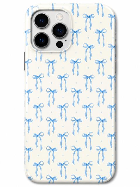 Blue Coquette Bow Pettern Magsafe Phone Case 3D Sublimation
