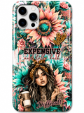 Expensive and talks back- Sunflowers and leopard print Magsafe Phone Case 3D Sublimation